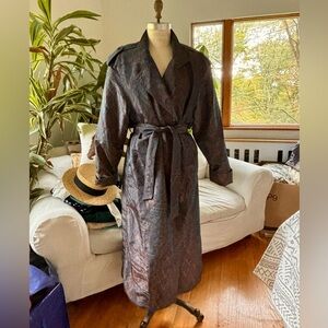 Vintage ‘80’s GALLERY printed raincoat/trench coat- size 10!